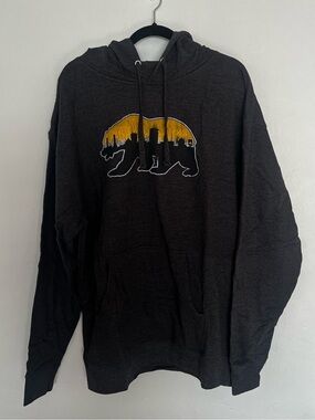 Men's Charcoal Hoodie with CA Bear